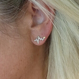Vital Sign Pulse Micro CZ Stud Earrings